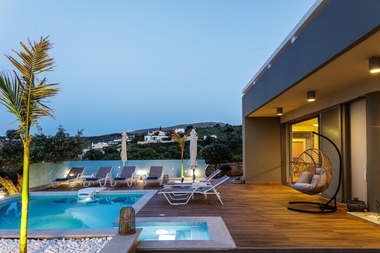 Rizes Villa With Jacuzzi & Heated Pool Agia Triada Экстерьер фото